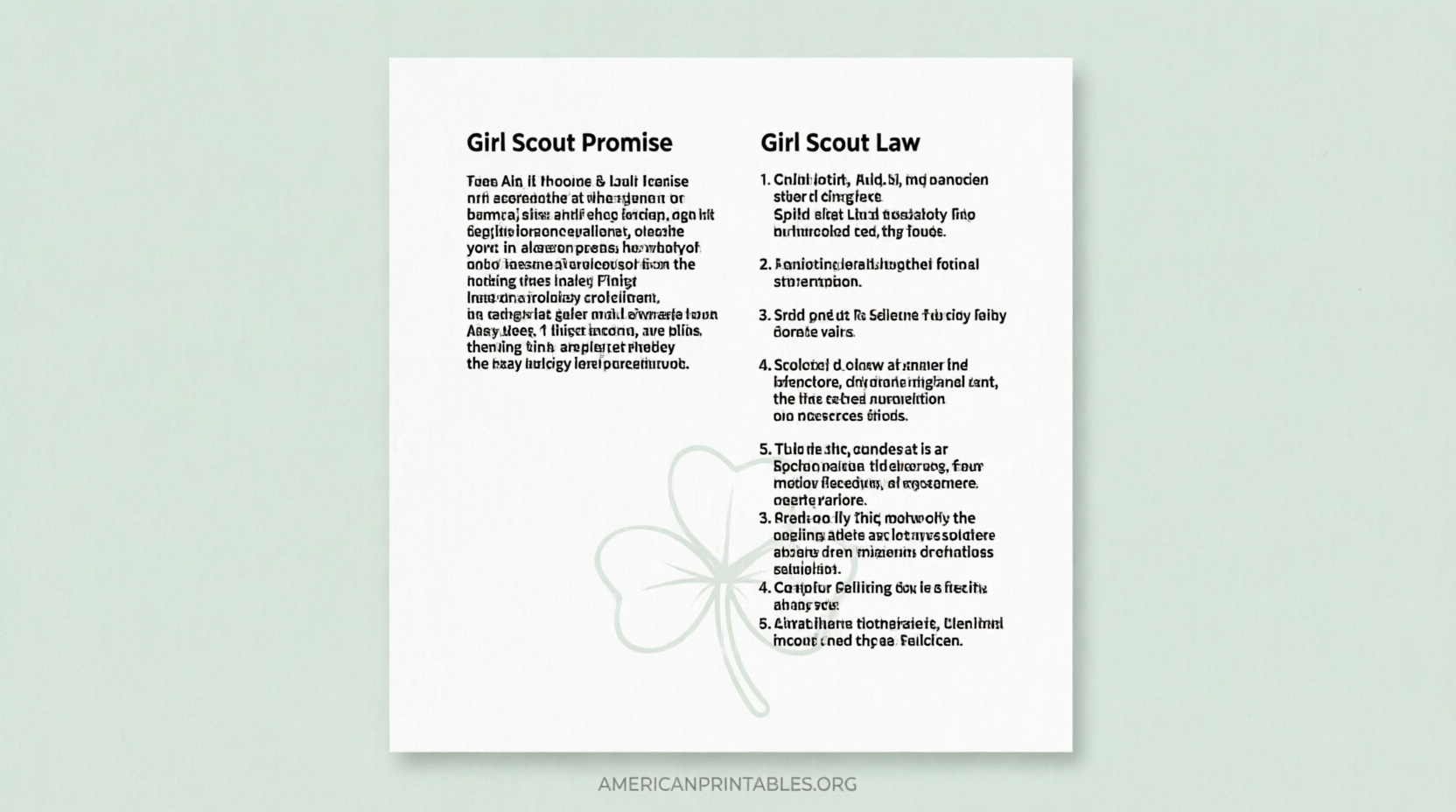 Free Girl Scout Promise & Law Printable PDF (1)