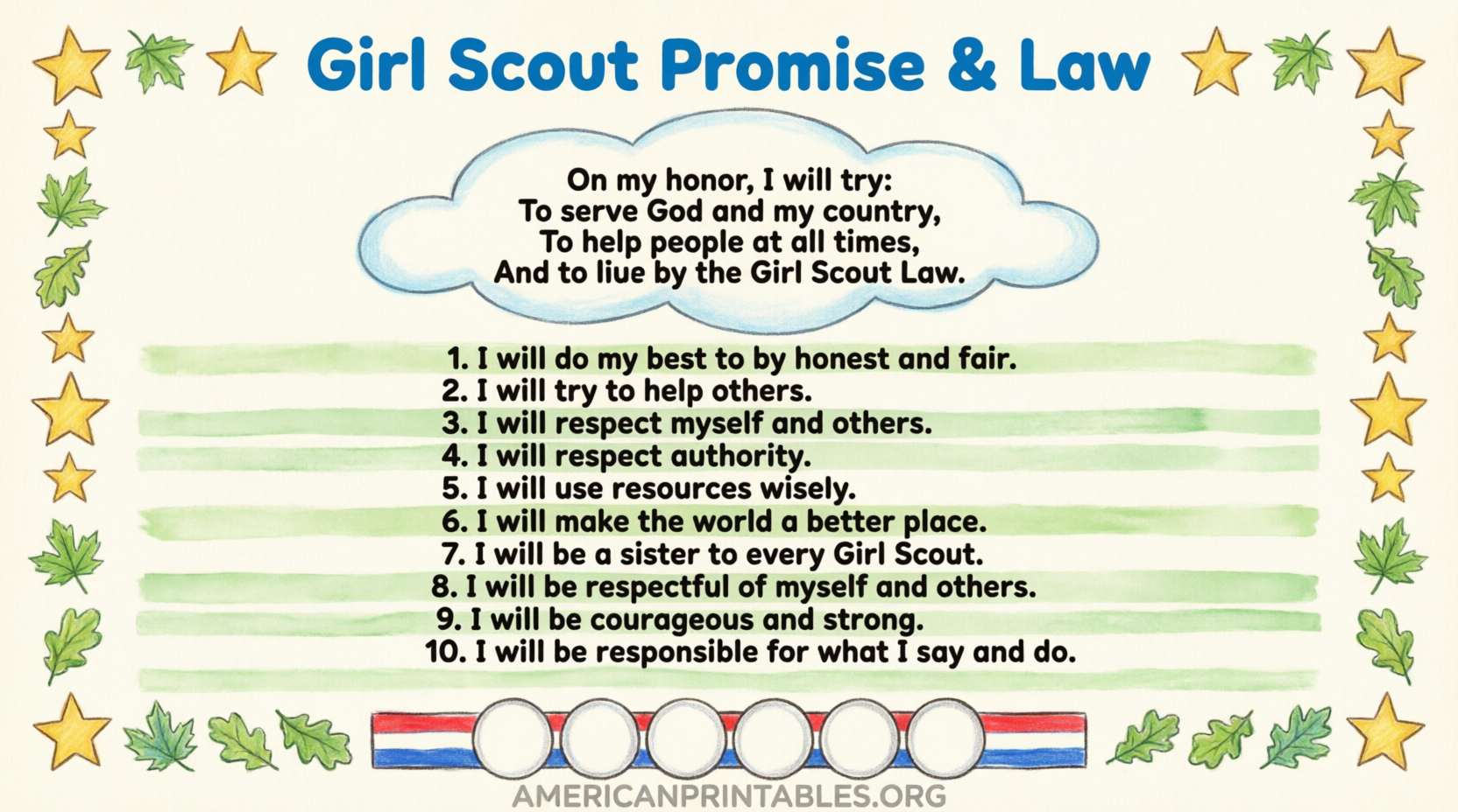 Free Girl Scout Promise & Law Printable PDF (4)