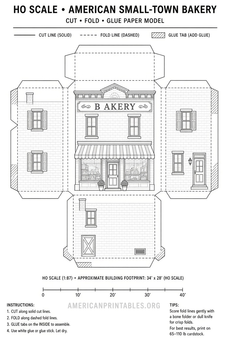 Free HO Scale Printable Buildings Downloads (3)