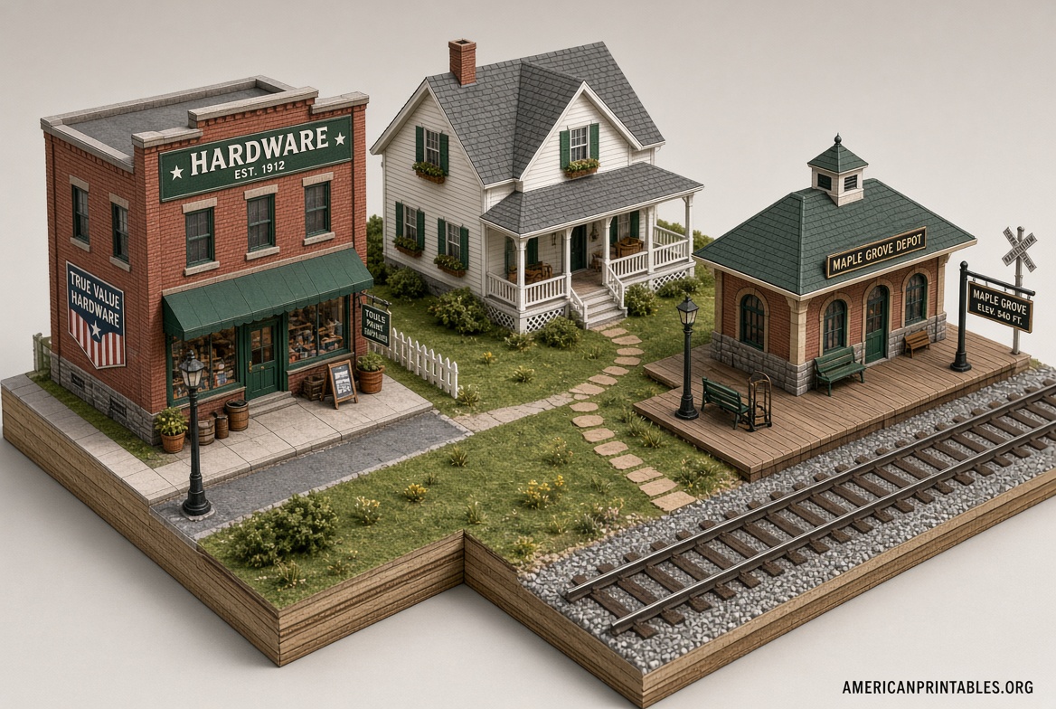 Free HO Scale Printable Buildings Downloads (4)