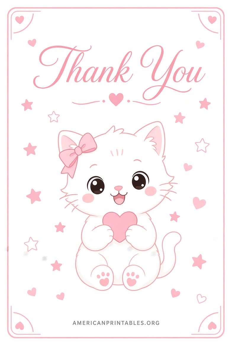 Free Hello Kitty Thank You Cards Printable (1)