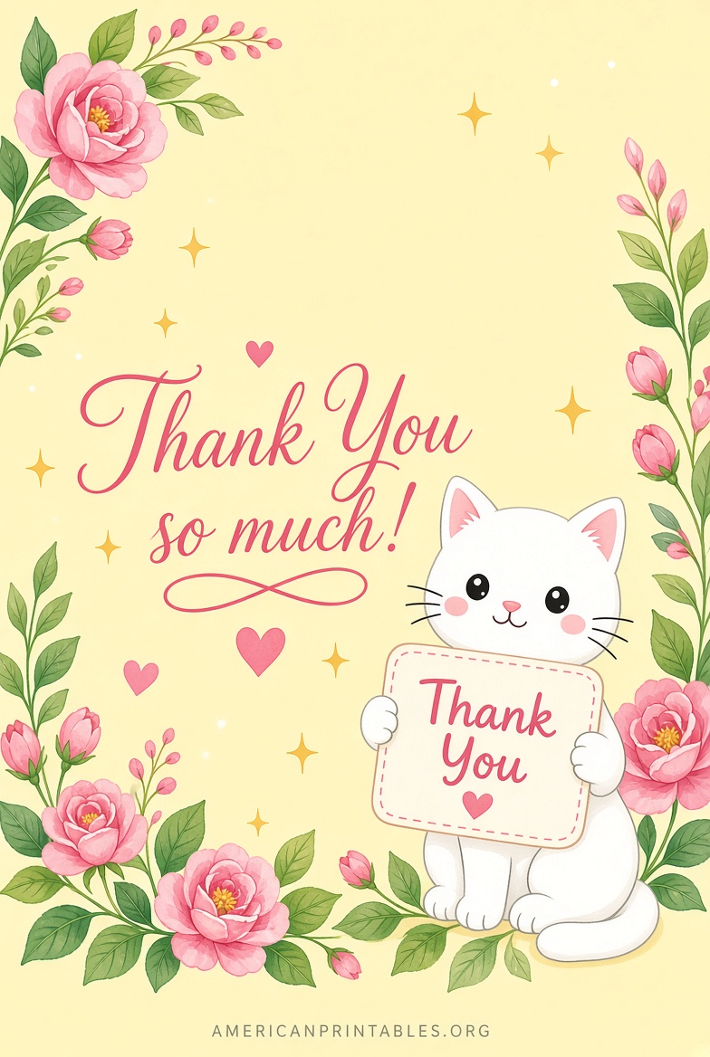 Free Hello Kitty Thank You Cards Printable (3)