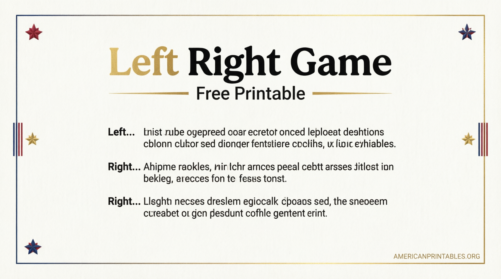 Free Left Right Game Printable for Parties (1)