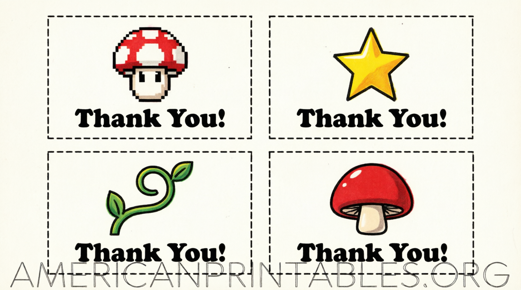 Free Mario Thank You Cards Printable Guide (2)