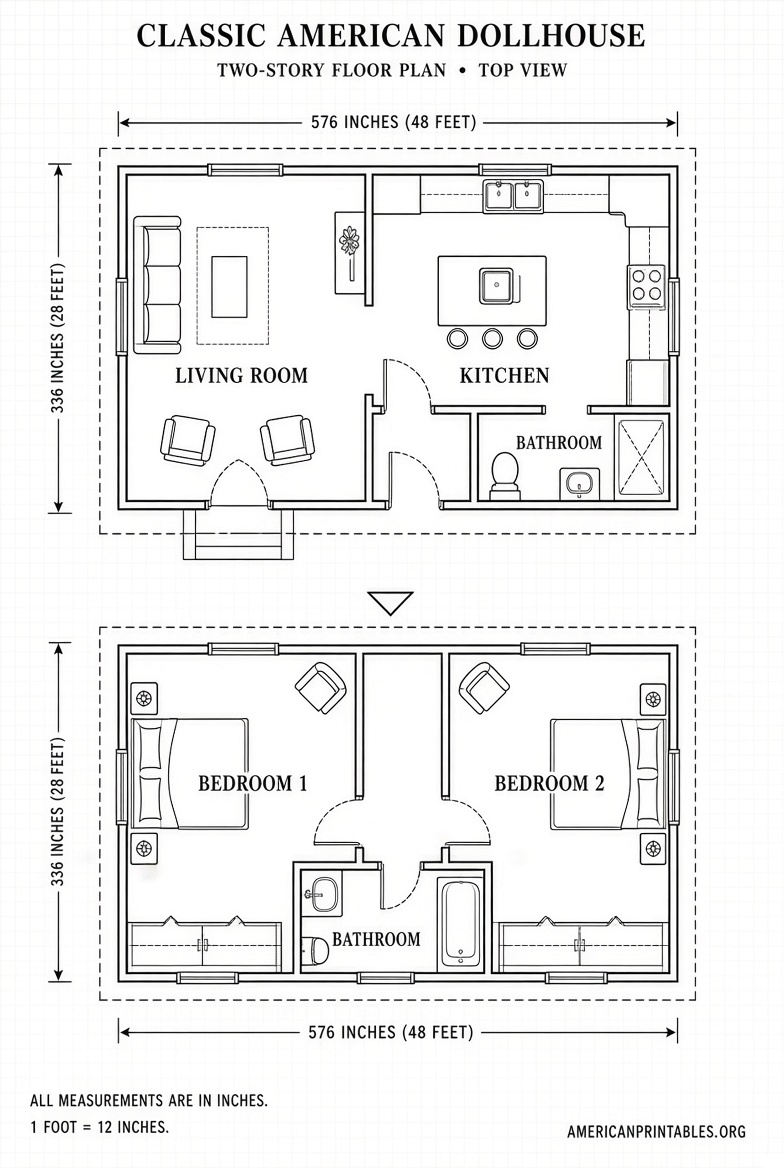 Free PDF Dollhouse Plans Printable DIY Guide (1)
