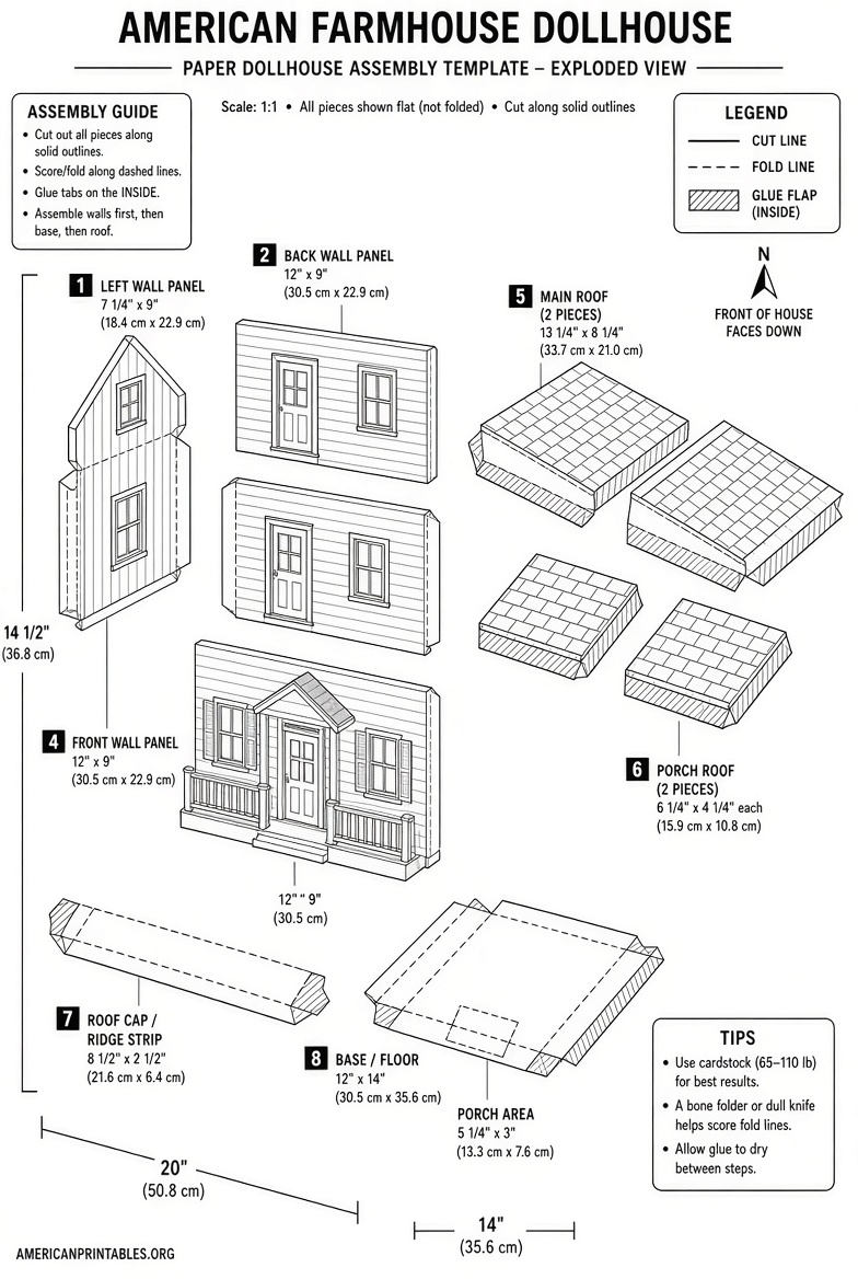Free PDF Dollhouse Plans Printable DIY Guide (2)