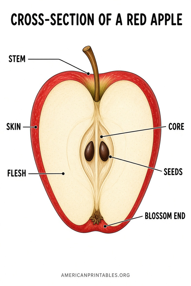 Free Parts of an Apple Printable Worksheets (1)