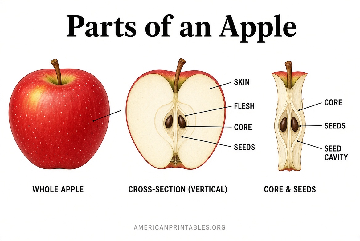 Free Parts of an Apple Printable Worksheets (2)