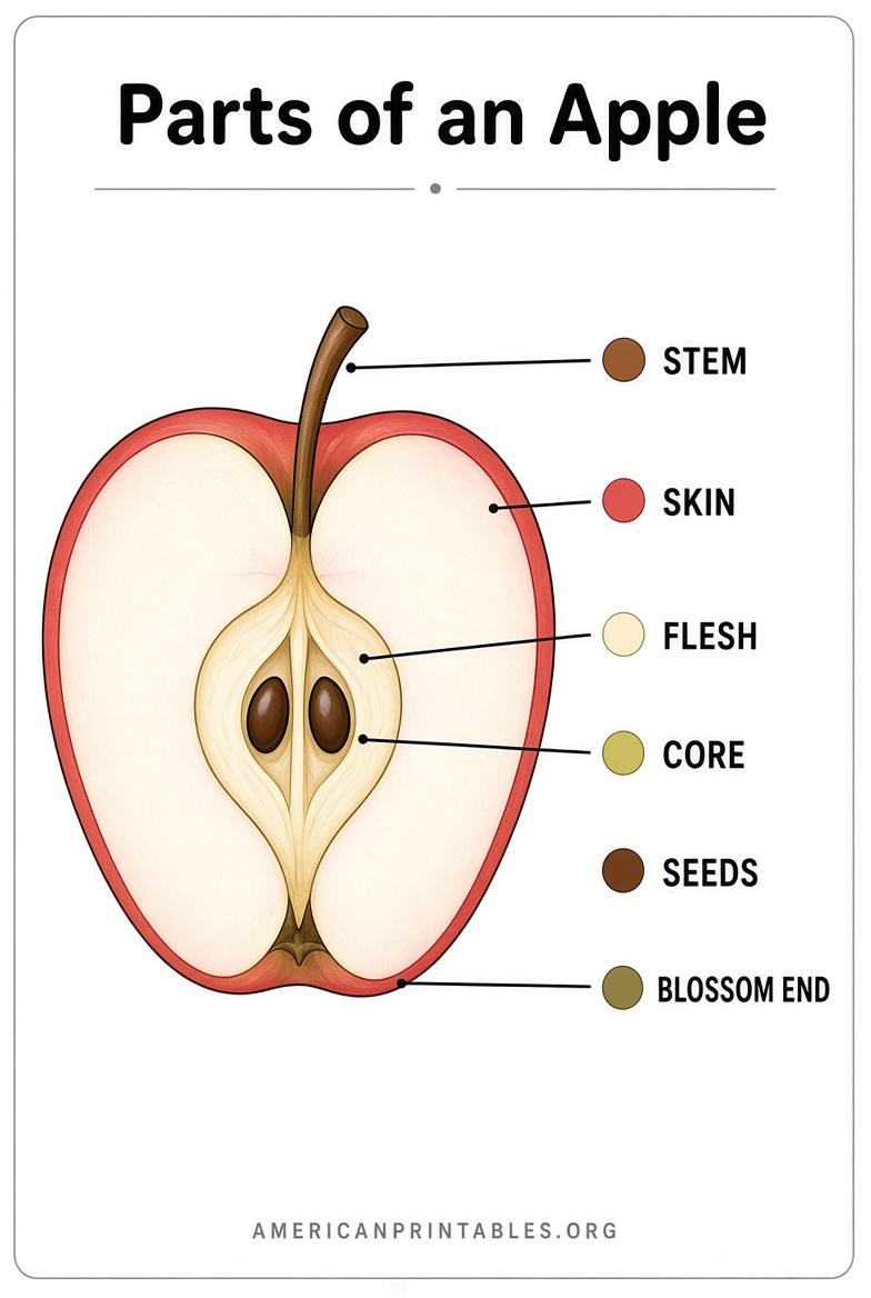 Free Parts of an Apple Printable Worksheets (3)