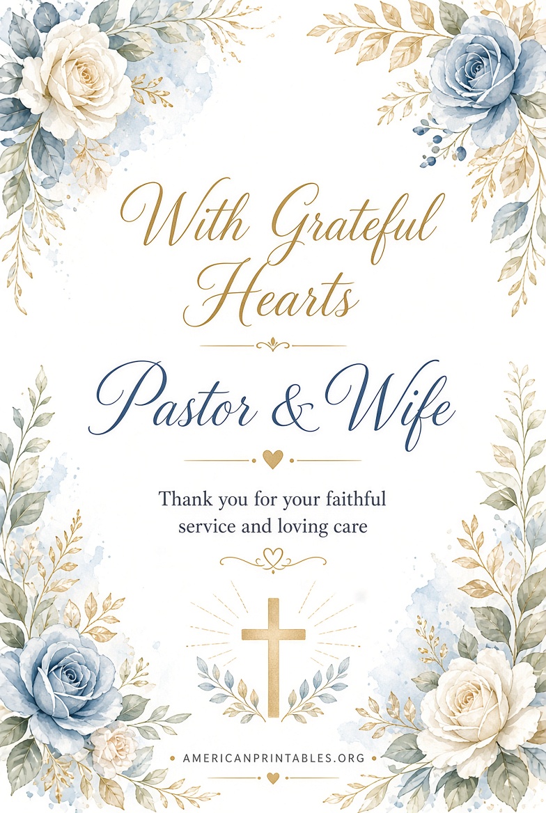 Free Pastor & Wife Appreciation Cards Printables (1)