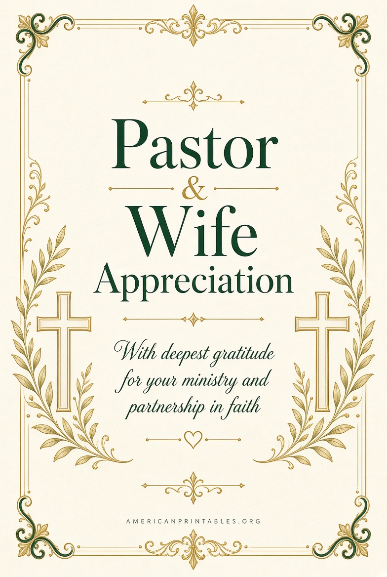 Free Pastor & Wife Appreciation Cards Printables (2)