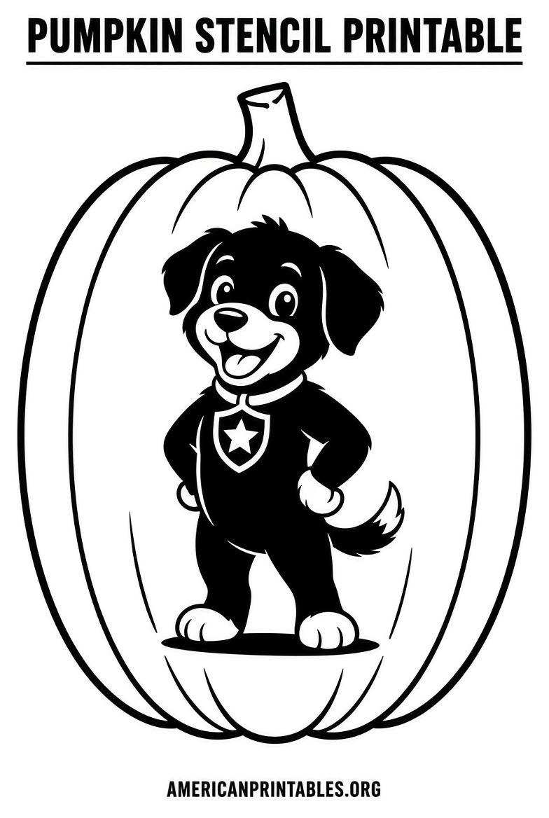Free Paw Patrol Pumpkin Stencil Printable (3)