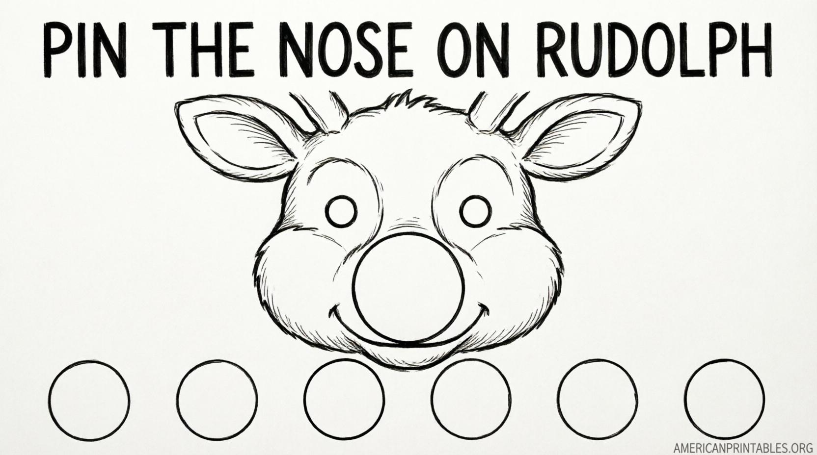 Free Pin the Nose on Rudolph Printable Game (1)