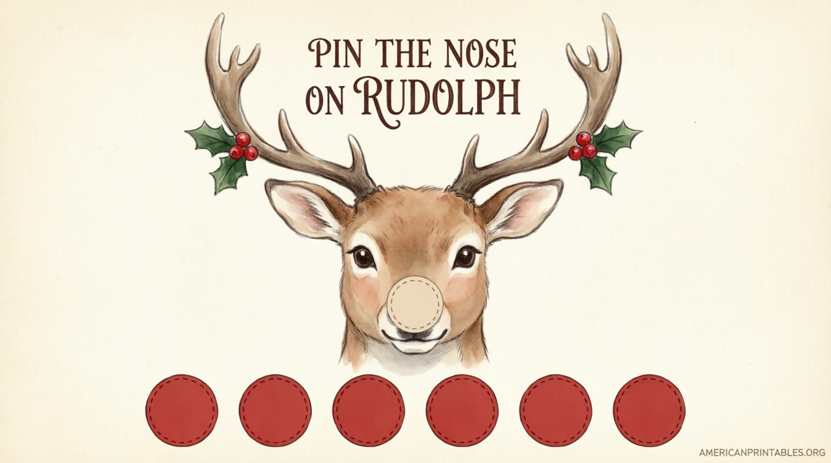 Free Pin the Nose on Rudolph Printable Game (2)