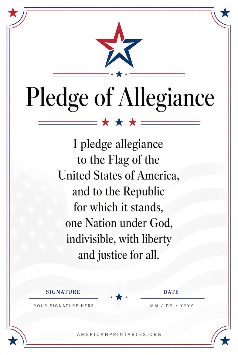 Free Pledge of Allegiance Printable (2)