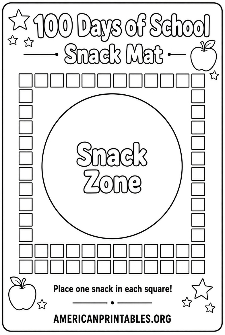 Free Printable 100th Day Snack Mat (3)