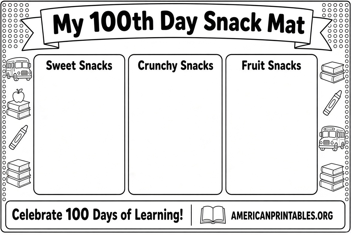 Free Printable 100th Day Snack Mat (4)