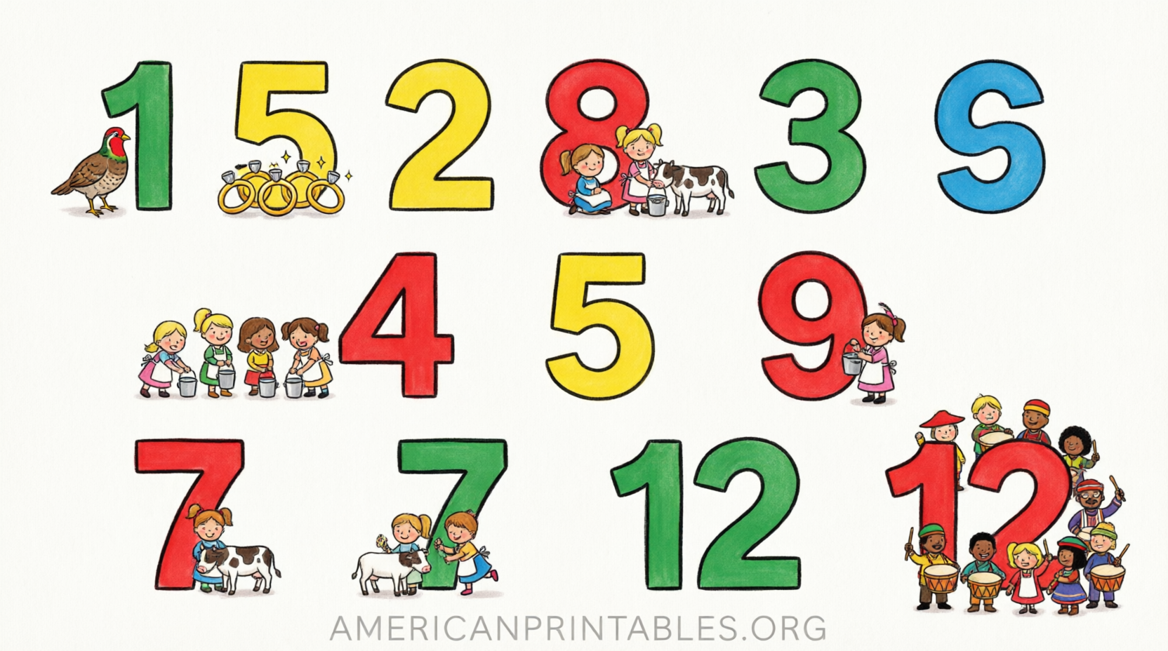 Free Printable 12 Days of Christmas Pictures (2)