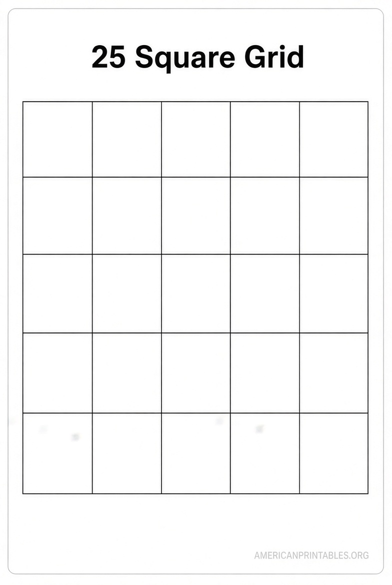 Free Printable 25 Square Grid PDFs & Templates (1)