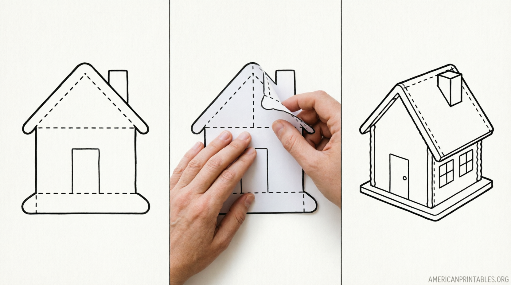 Free Printable 3D Gingerbread House Template (3)