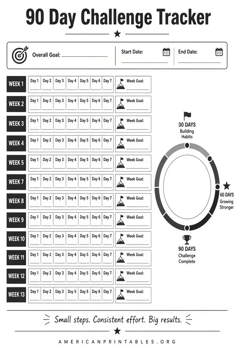 Free Printable 90 Day Challenge Tracker PDF (3)