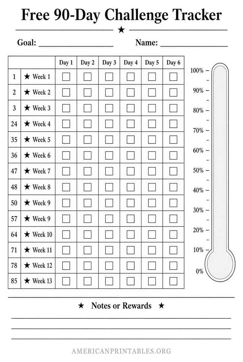 Free Printable 90 Day Challenge Tracker PDF (4)