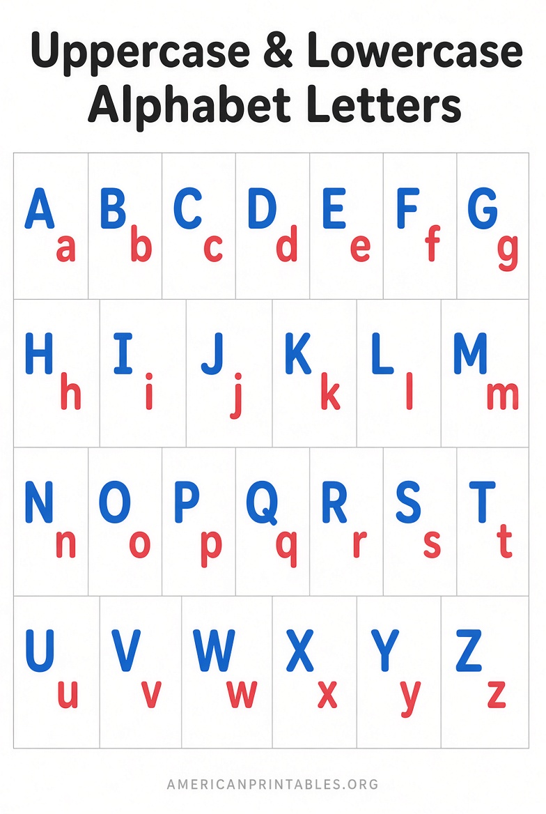 Free Printable Alphabet Letters Upper & Lower Case (1)