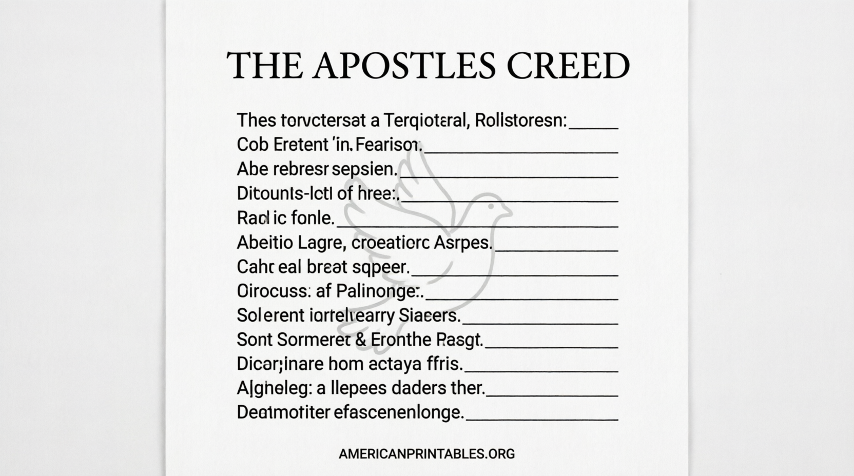 Free Printable Apostles Creed Worksheet (1)