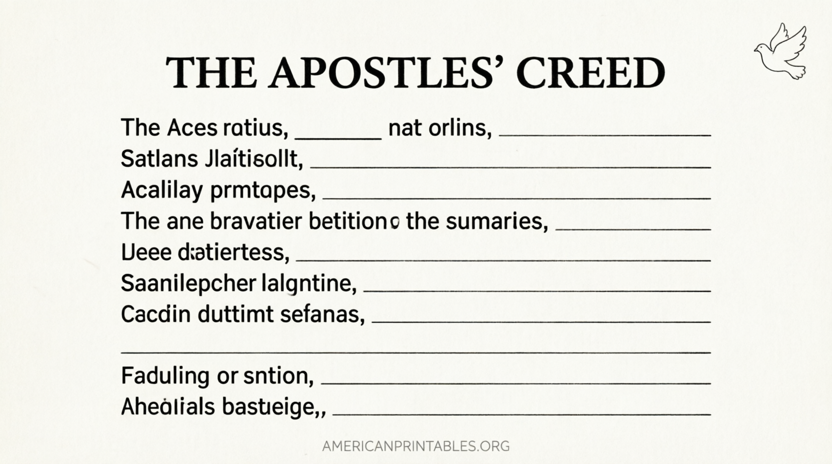 Free Printable Apostles Creed Worksheet (2)
