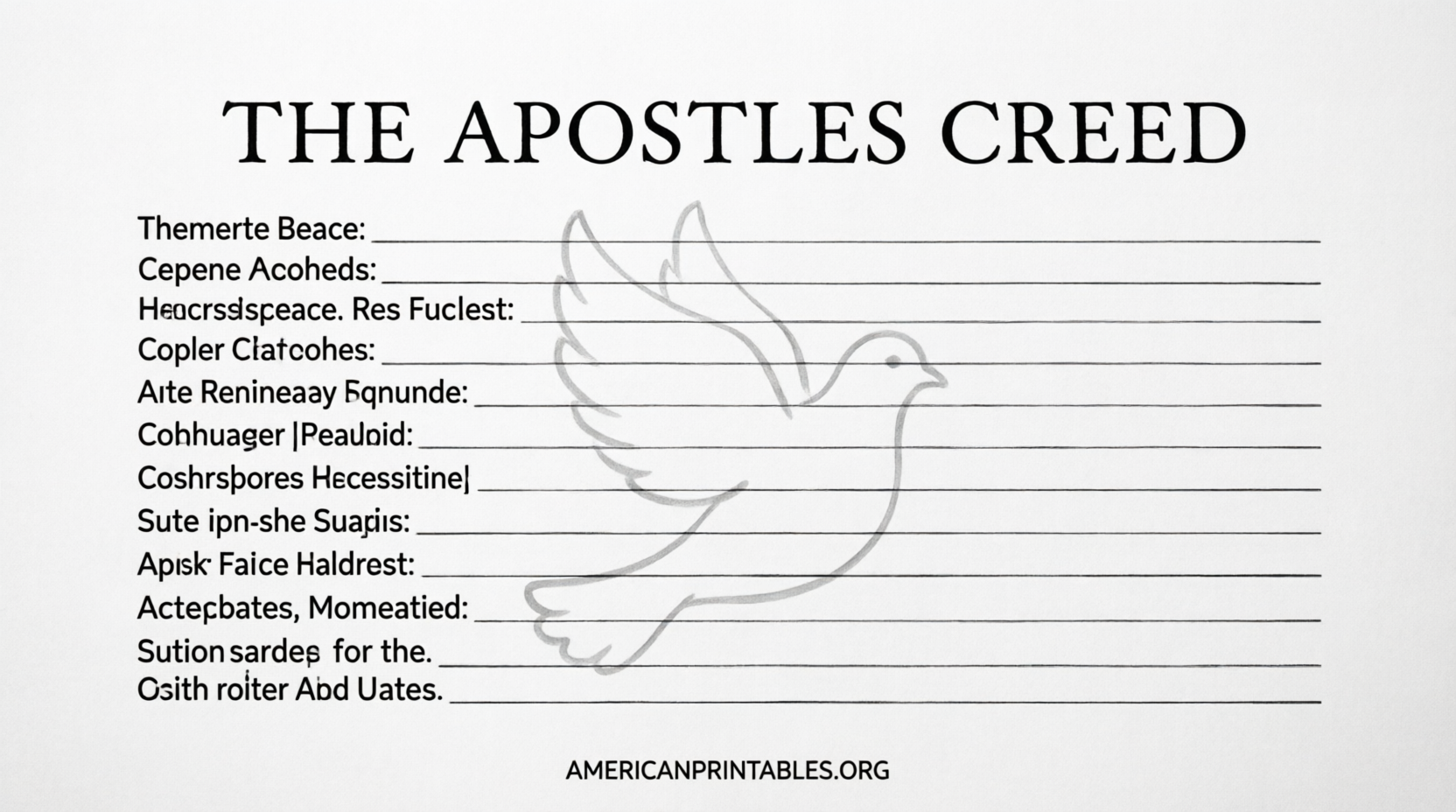 Free Printable Apostles Creed Worksheet (3)