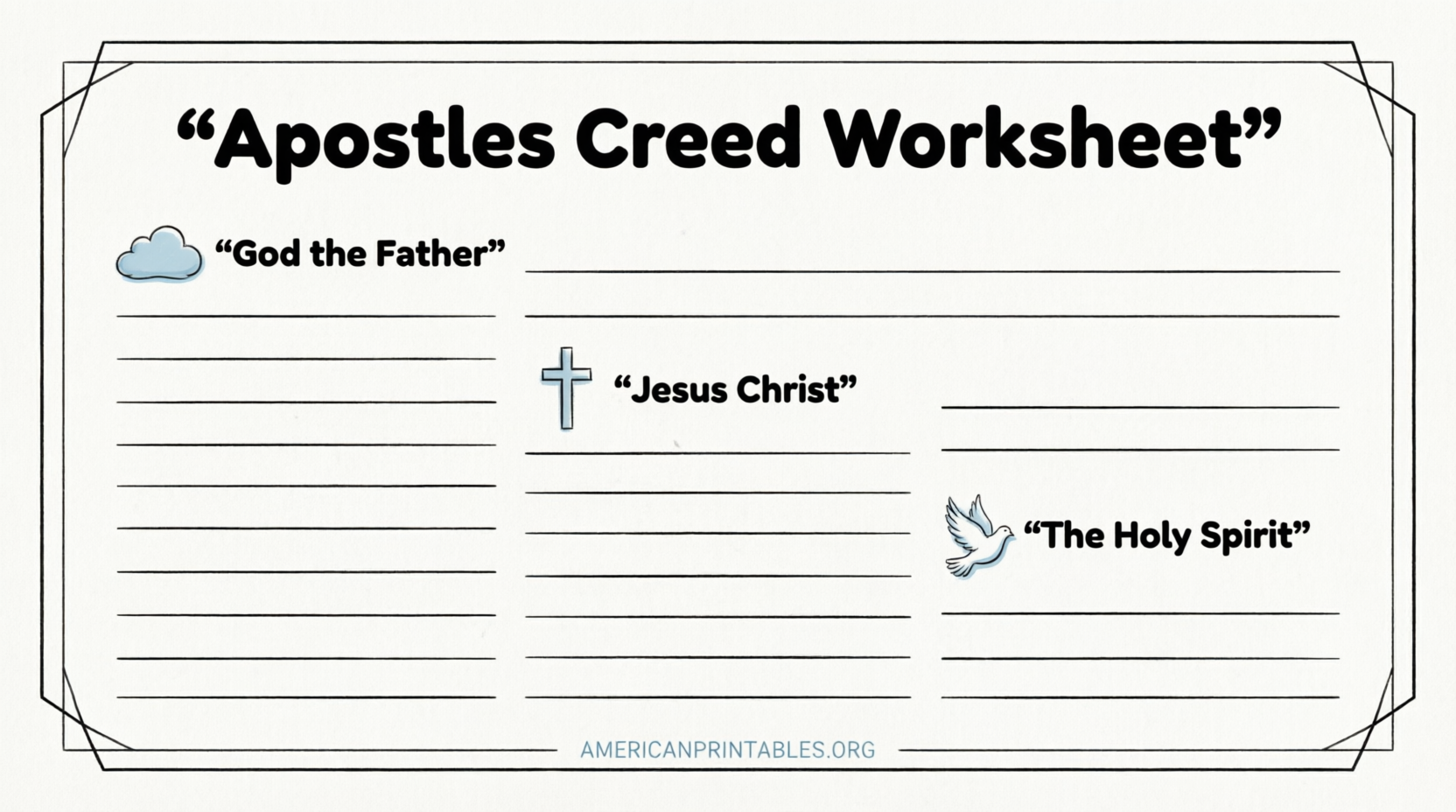 Free Printable Apostles Creed Worksheet (4)