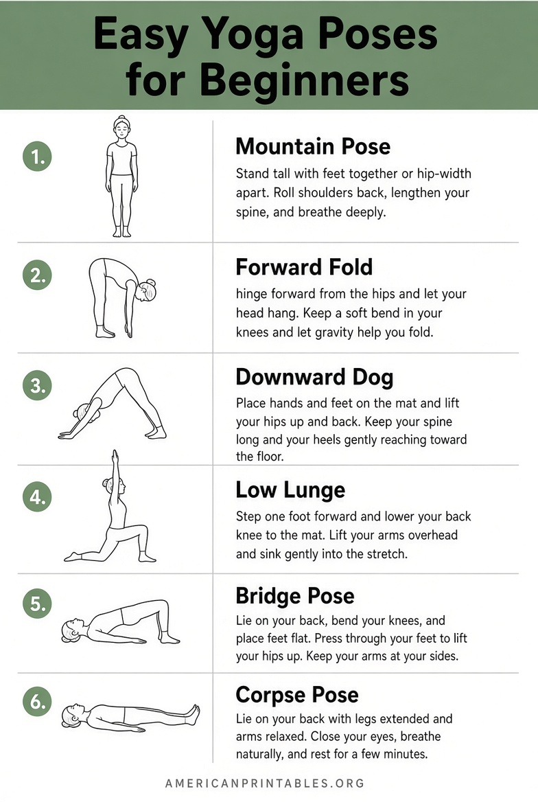 Free Printable Beginner Yoga Poses Chart (4)