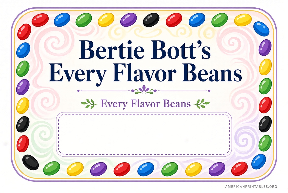 Free Printable Bertie Bott's Every Flavor Beans Labels (1)