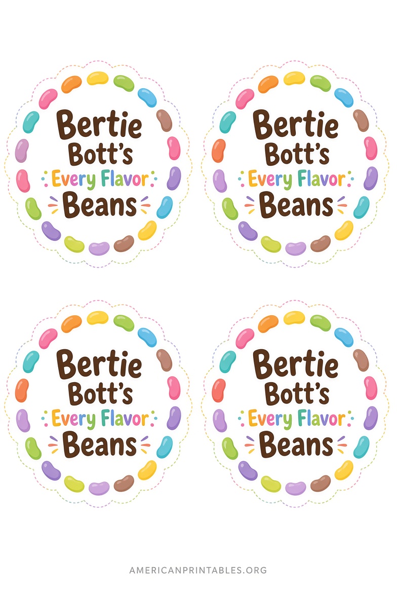 Free Printable Bertie Bott's Every Flavor Beans Labels (4)