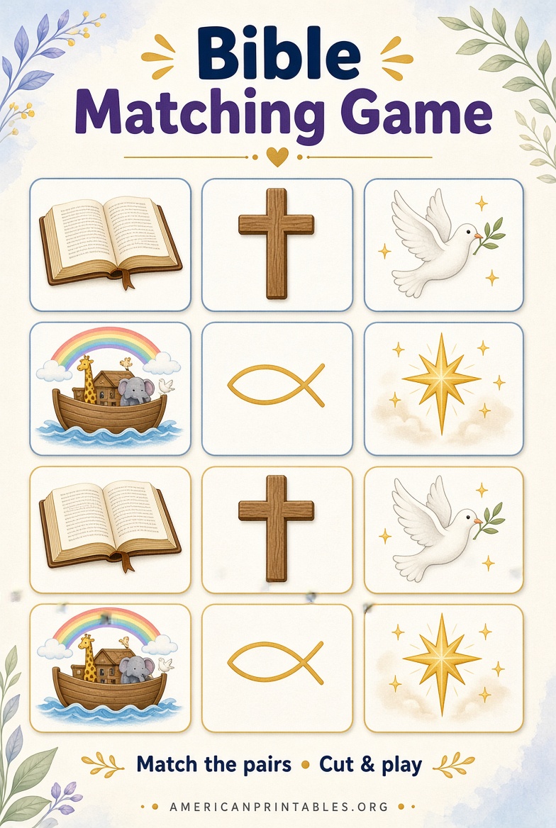Free Printable Bible Matching Game (1)