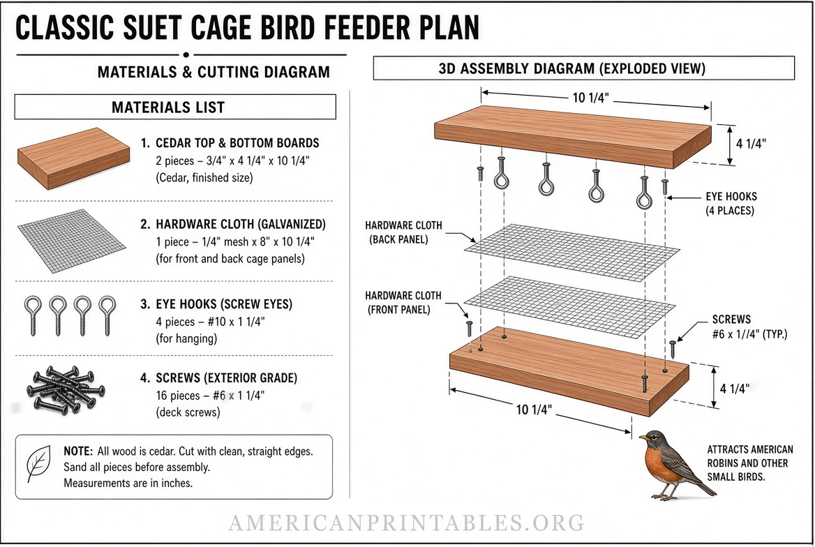 Free Printable Bird Feeder Plans (USA DIY Guide) (2)