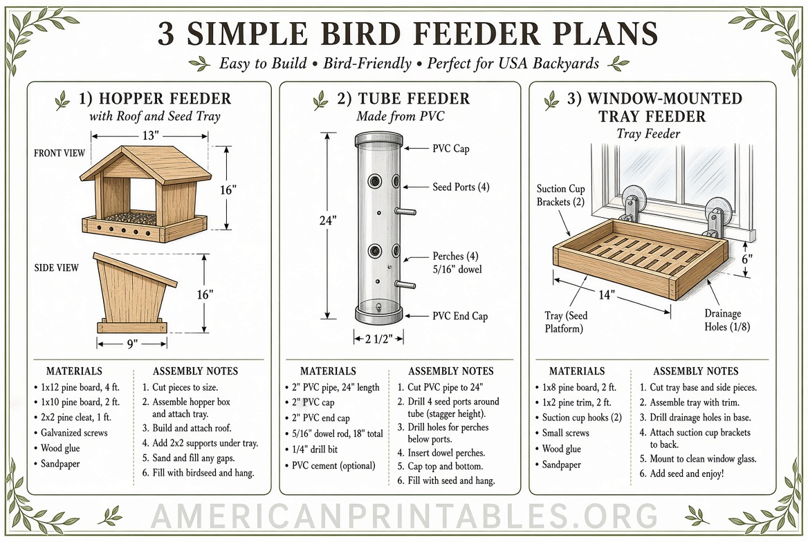 Free Printable Bird Feeder Plans (USA DIY Guide) (3)
