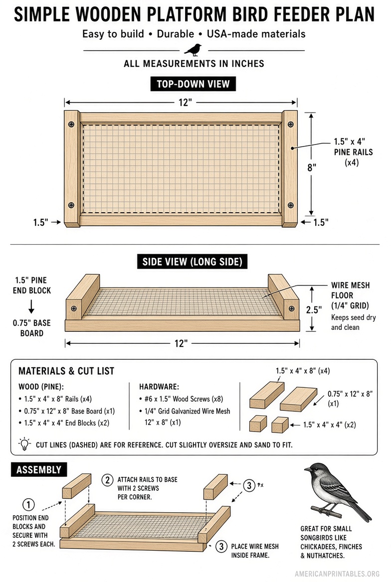 Free Printable Bird Feeder Plans (USA DIY Guide) (4)