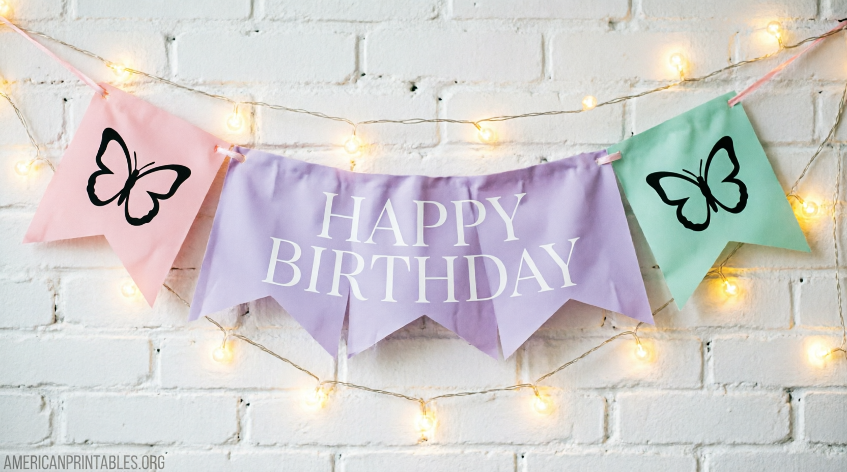 Free Printable Butterfly Birthday Banner Easy DIY (2)