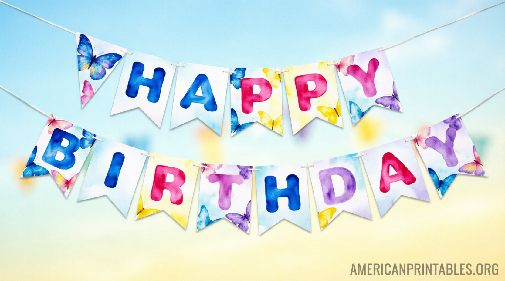 Free Printable Butterfly Birthday Banner Easy DIY (4)