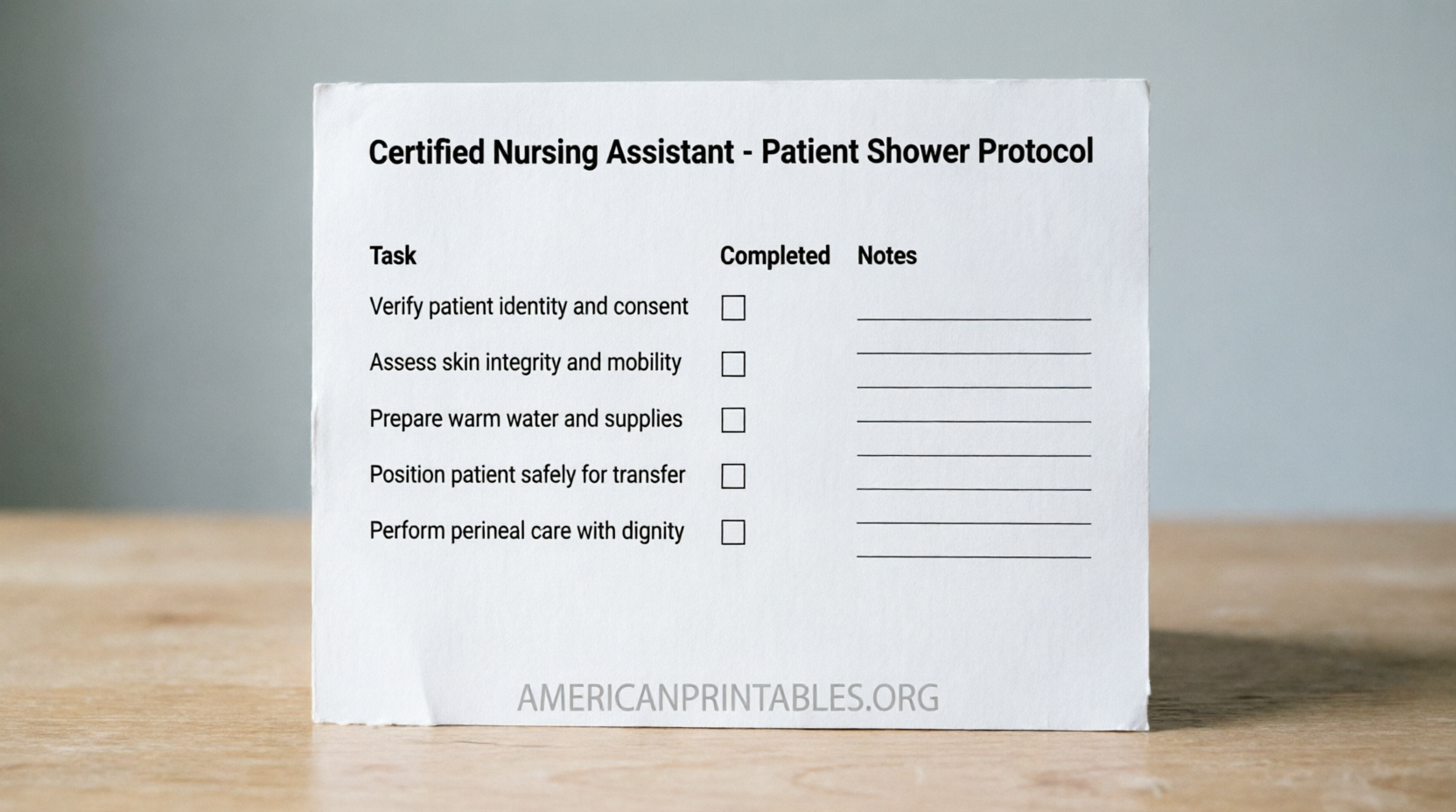 Free Printable CNA Shower Sheets for Skin Checks (3)