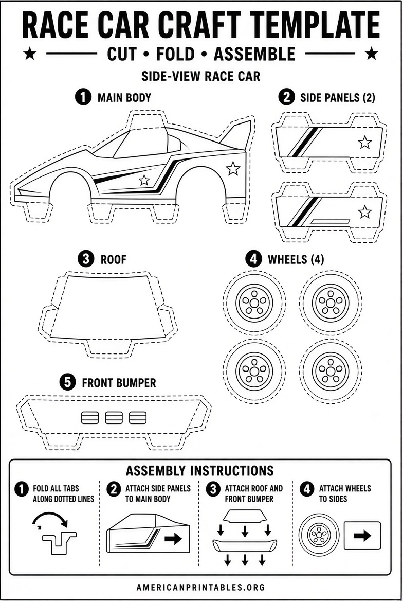 Free Printable Cardboard Car Template (1)