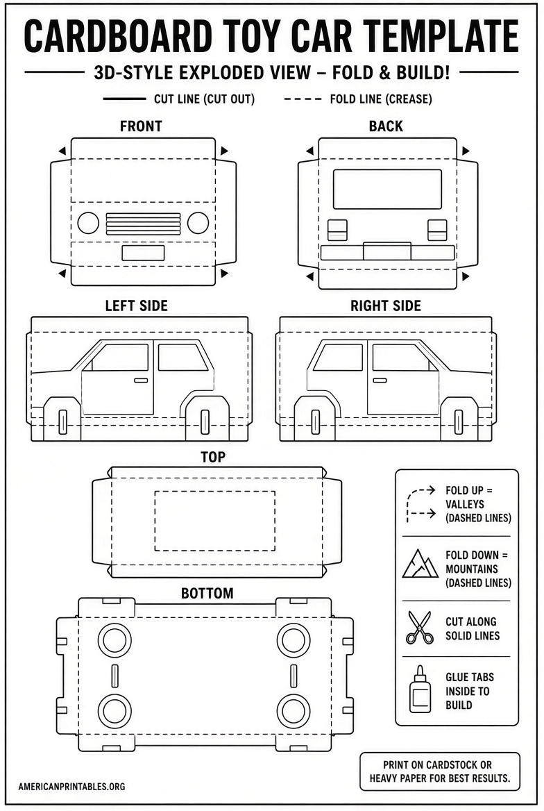 Free Printable Cardboard Car Template (3)