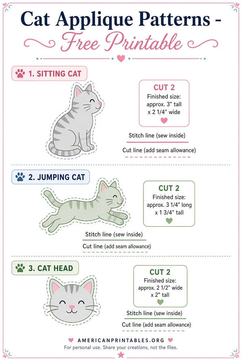 Free Printable Cat Sewing Patterns (1)