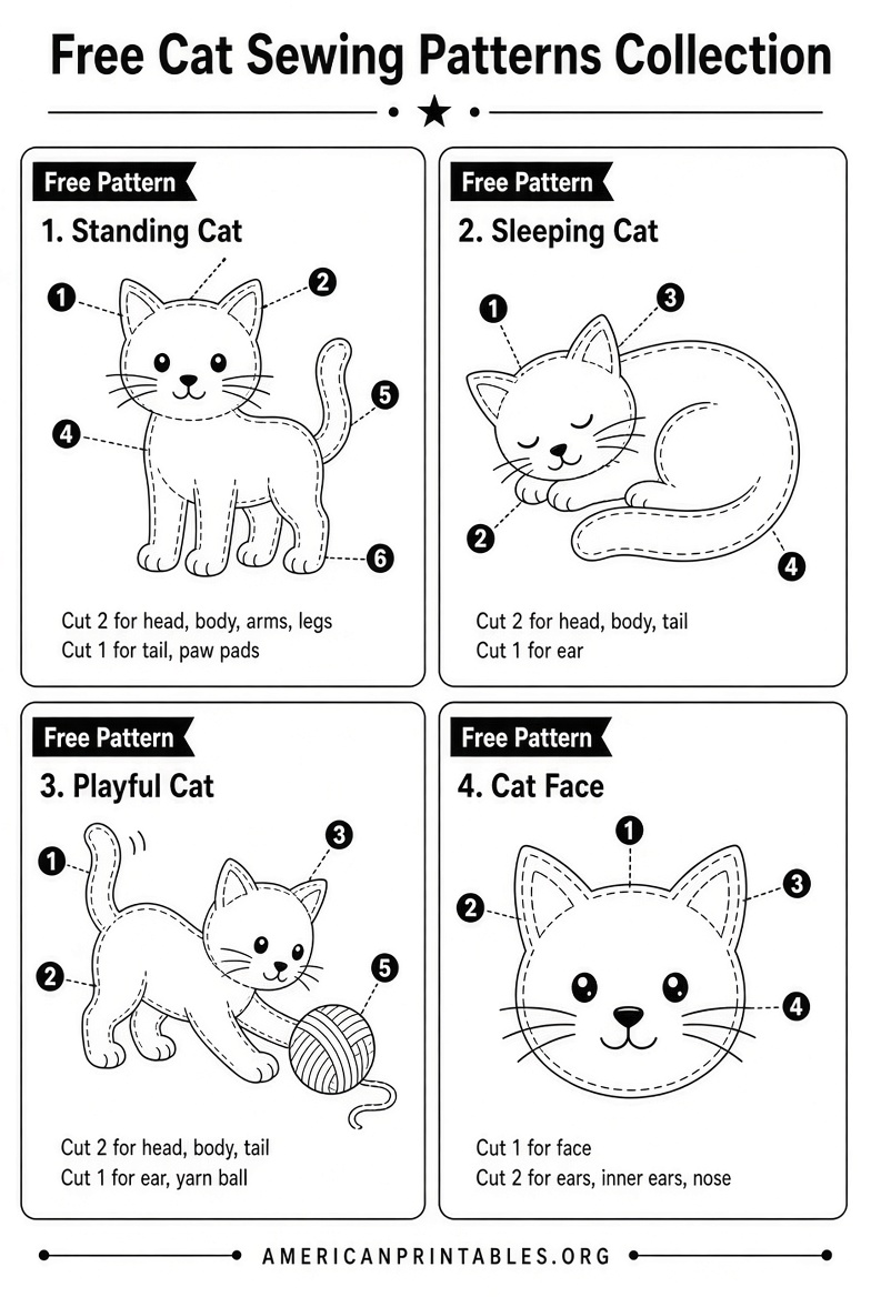 Free Printable Cat Sewing Patterns (3)