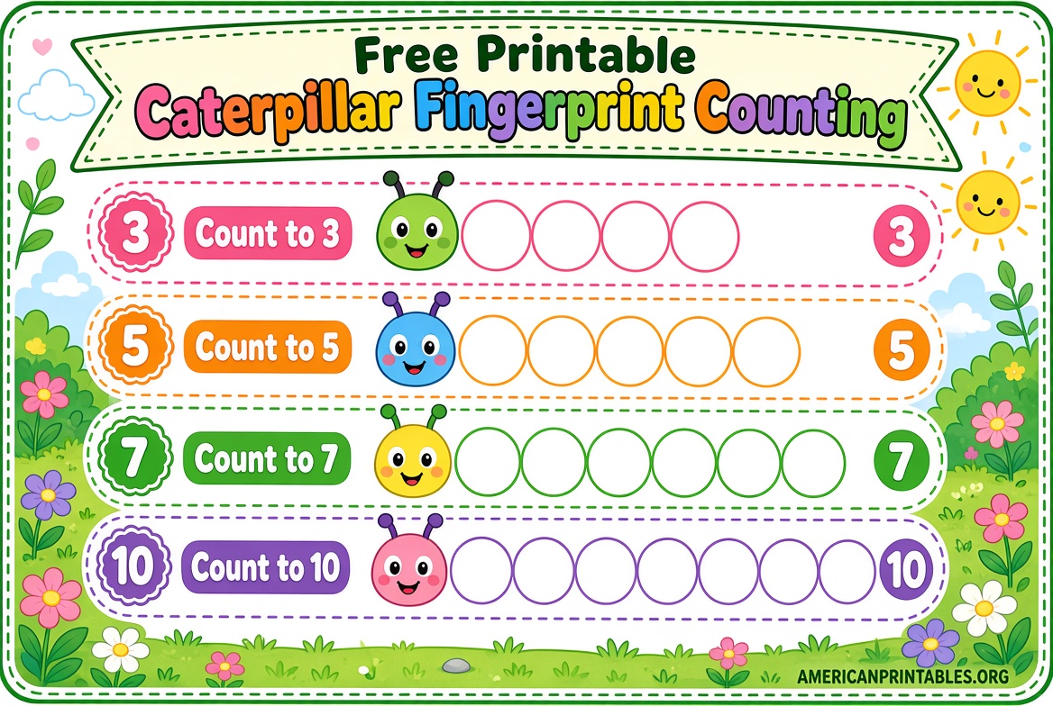 Free Printable Caterpillar Fingerprint Counting (4)