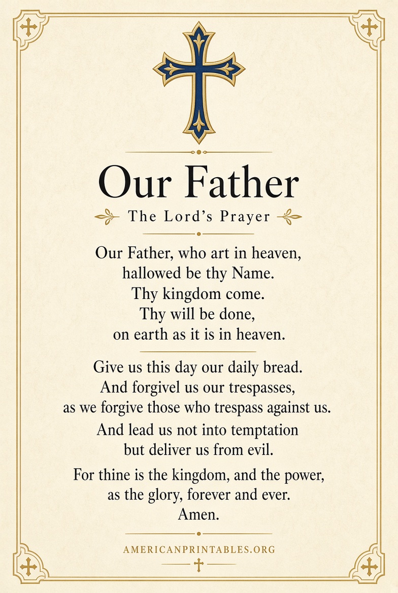 Free Printable Catholic Our Father Prayer (1)