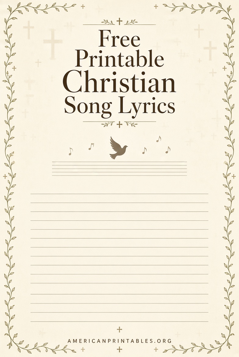 Free Printable Christian Song Lyrics (1)