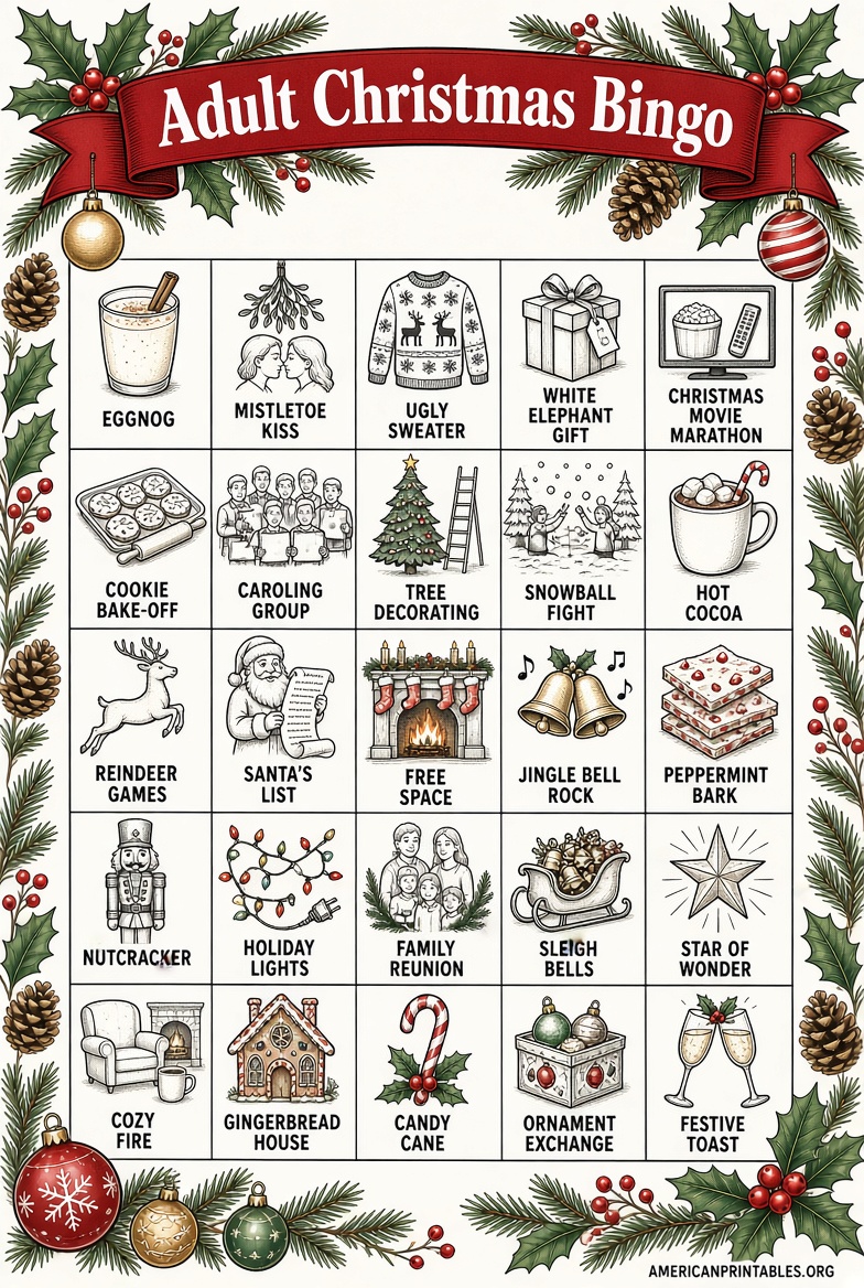 Free Printable Christmas Bingo for Adults (3)