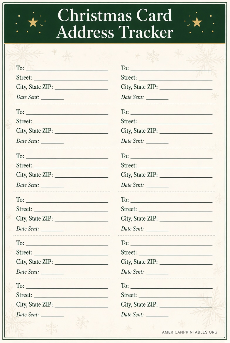 Free Printable Christmas Card Address List (3)